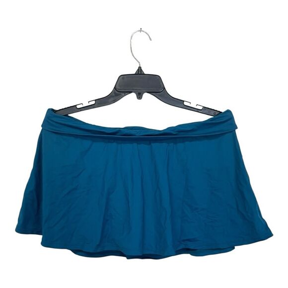 NWT Anne Cole | Plus Size Deep Sea Blue Banded Swim Skirt 16W - Picture 3 of 9